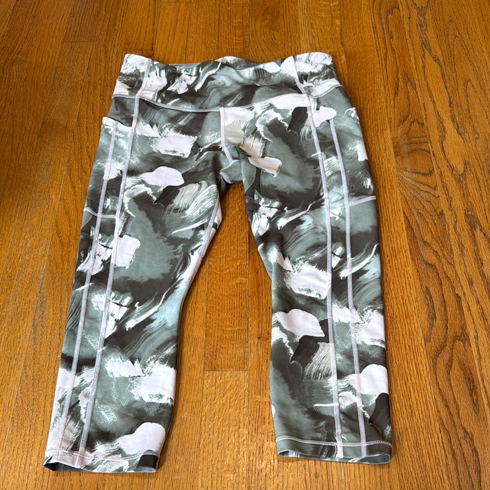 Athleta Green and White Leggings for Active Comfort